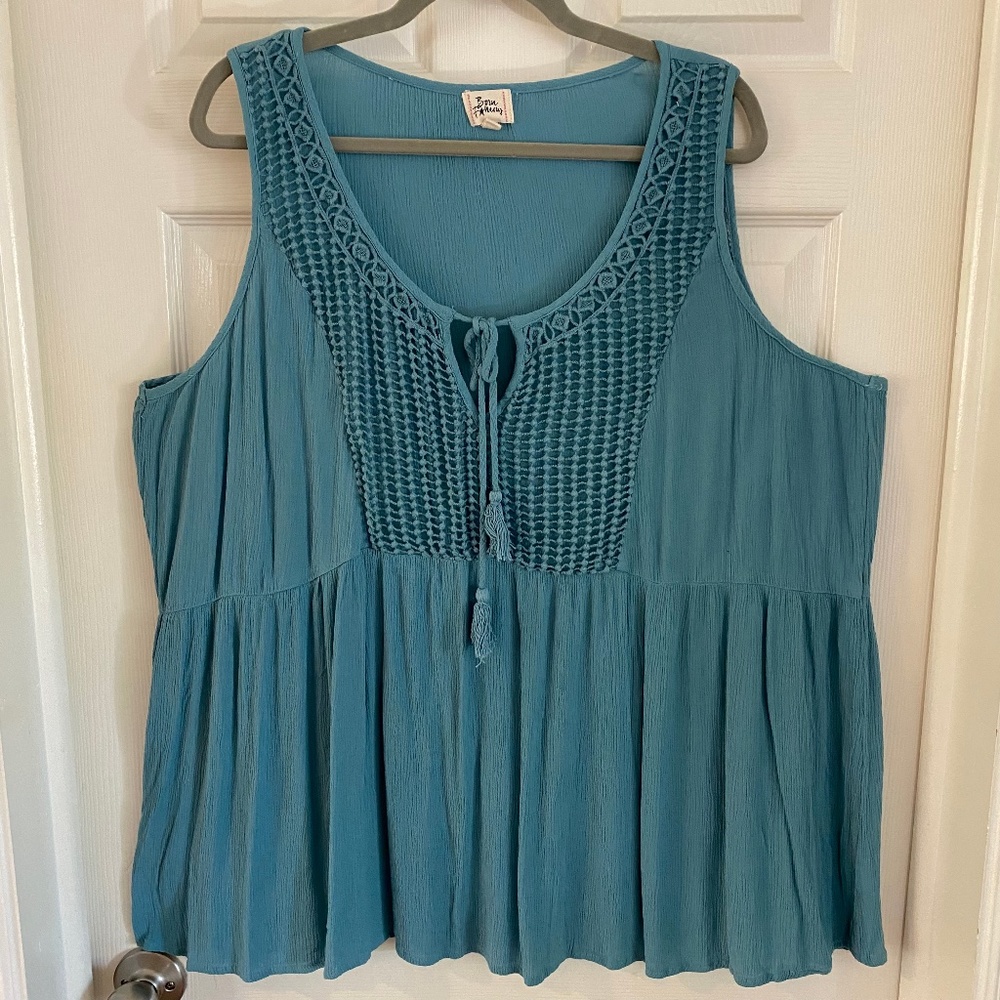 Born Famous sleeveless top, 3X
